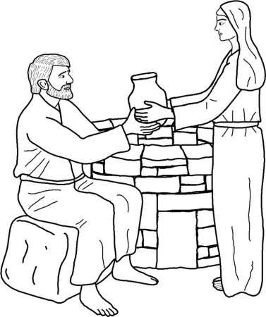 Woman At The Well Coloring Page