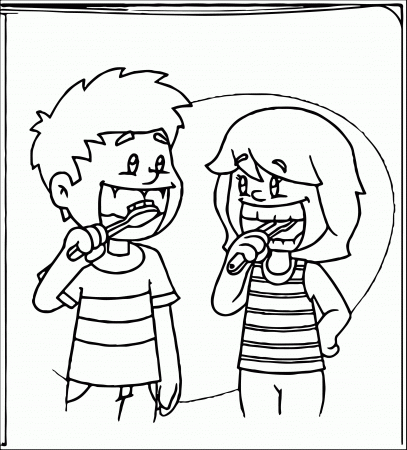 Cartoon Characters Brushing Teeth Coloring Pages - Coloring Pages ...