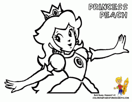 Super Mario Bros Princess Peach Coloring Pages - High Quality ...