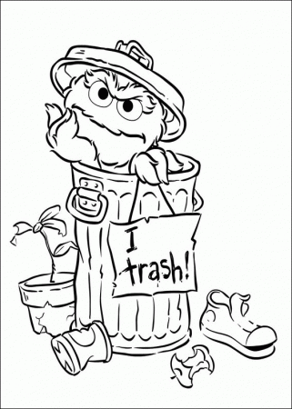 Oscar The Grouch Coloring Page