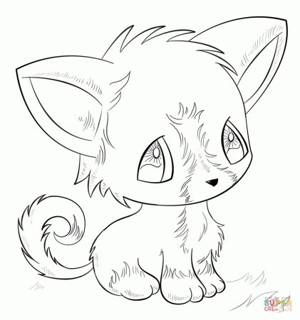 Anime Dog coloring page | Free Printable Coloring Pages