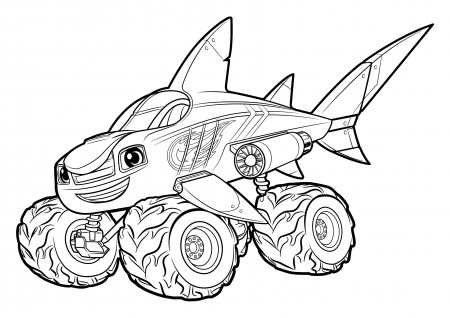 Blaze and the Monster Machines - Blaze - Shark - Coloring pages ...