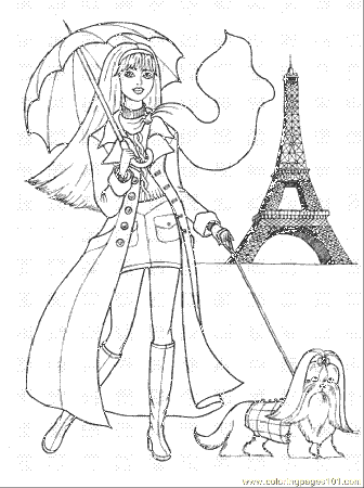 Woman In Paris Coloring Page - Free Gender Coloring Pages ...