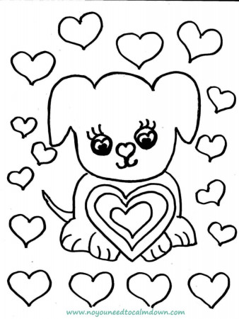 Best Coloring : Cute Dog Valentines Day Page Free Printable ...