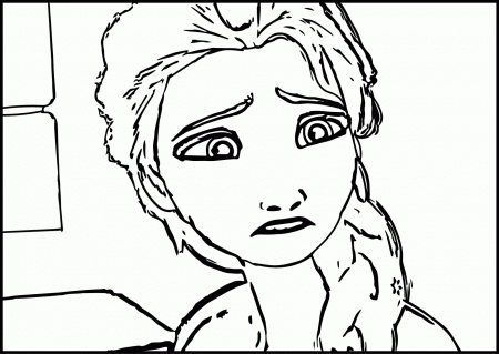 Elsa Frozen Sad Coloring Page | Wecoloringpage