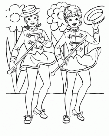 BlueBonkers: Girl Coloring Pages - two girls dancing - Free ...
