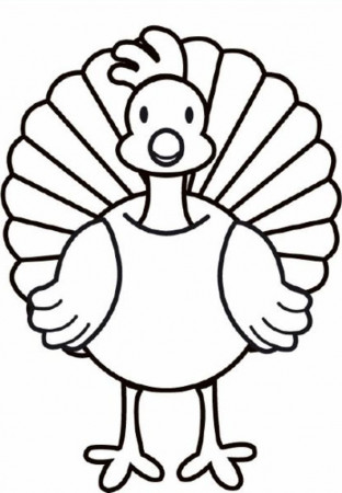 Easy to Color Thanksgiving Turkey Coloring Sheet - Pa-g.co