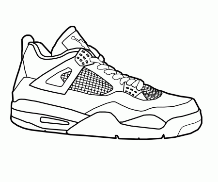 Jordan 4 Shoes Coloring Pages - Clipart Kid