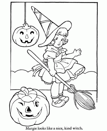 Halloween Costume Coloring Page - Kind Witch costume - Free ...