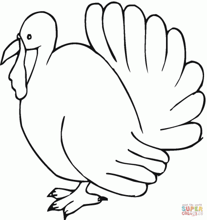 Turkey outline coloring page | Free Printable Coloring Pages
