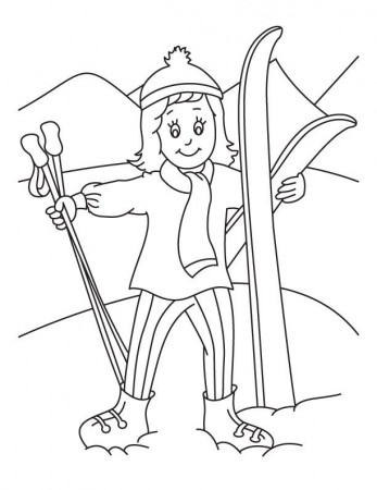 Skiing holiday coloring page | Download Free Skiing holiday coloring page  for kids | Best Coloring Pages