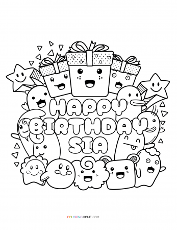 Happy Birthday Sia coloring page