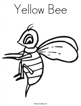 Yellow Bee Coloring Page - Twisty Noodle