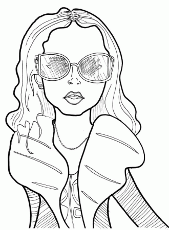 Girl in Fashionable Glasses Coloring Pages - Girly Coloring Pages - Coloring  Pages For Kids And Adults