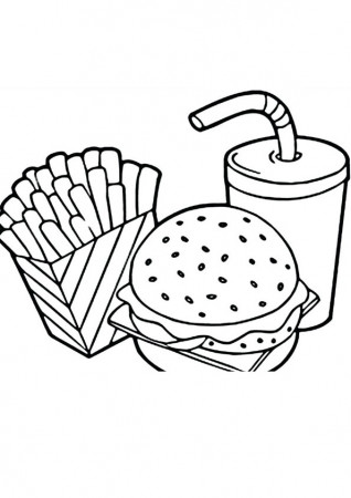 Coloring Pages | Fast Food Coloring Page