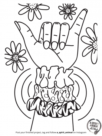 Hang Ten Scrunchie Surfer VSCO Girl A Spirit Animal Free Holiday Activity Coloring  Pages | Cute coloring pages, Coloring pages for girls, Coloring pages