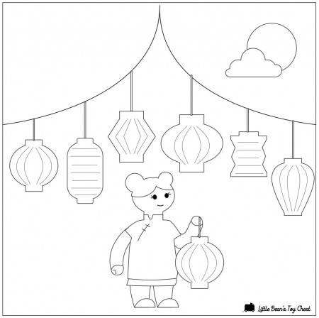 FREE PRINTABLE - Mid Autumn Festival coloring page – LittleBean's Toy Chest