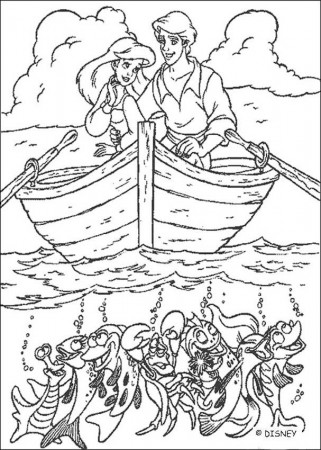 The Little Mermaid coloring pages - Ariel and Prince Eric