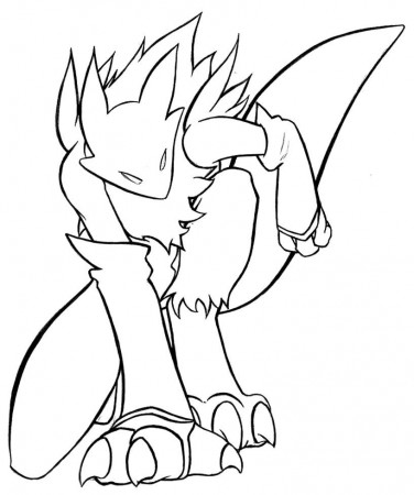 Renamon Digimon Coloring Pages Sketch Coloring Page