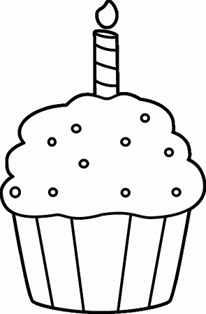 Birthday Cupcake Coloring Page | Wecoloringpage