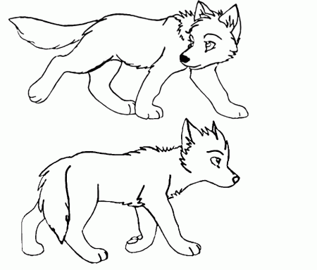 Wolf with Pup Coloring Pages - Cute and Adorable Collection