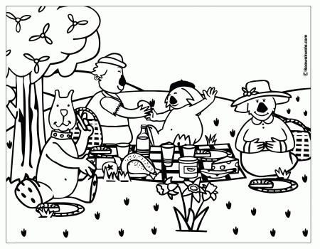 Picnic Coloring Page
