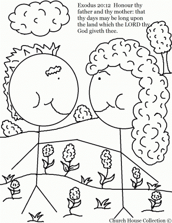 Honor Thy Father And Thy Mother Coloring Page