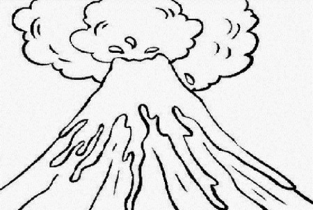 Volcano Lava Coloring Pages