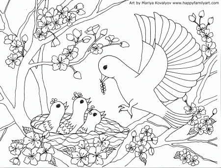 cherry tree colouring pages - Clip Art Library