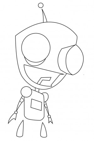 Gir of Invader Zim Coloring Page - Free Printable Coloring Pages for Kids