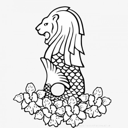 Merlion Coloring Page - Free Printable Coloring Pages for Kids