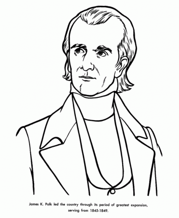 USA-Printables: President James Polk - 11th President of the United States  - 5 - US Presidents Coloring Pages