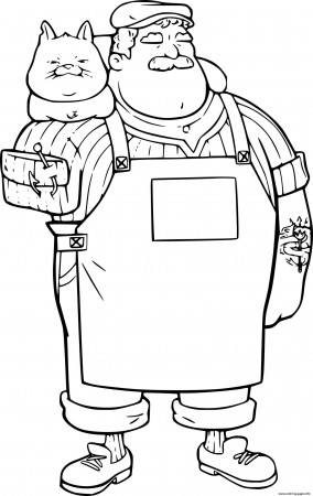 Massimo Marcovaldo And His Cat Coloring Pages Printable