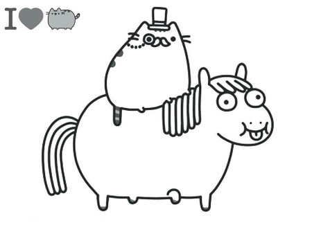 Pusheen Cat And Fat Pony Coloring Pages - Pusheen Coloring Pages - Coloring  Pages For Kids And Adults