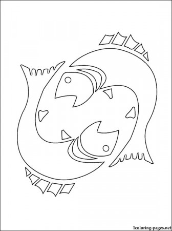 Pisces coloring page | Coloring pages