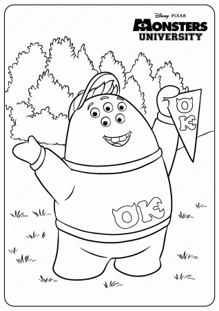 Printable Monsters University Squishy Coloring Pages