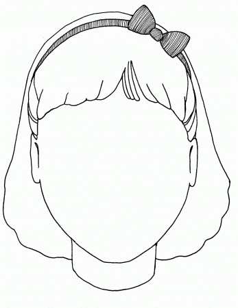 blank girl face template - Clip Art Library