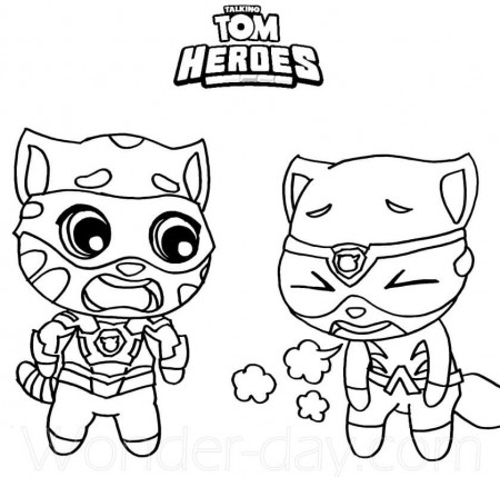 Tom and Angela Hero Coloring Page - Free Printable Coloring Pages for Kids