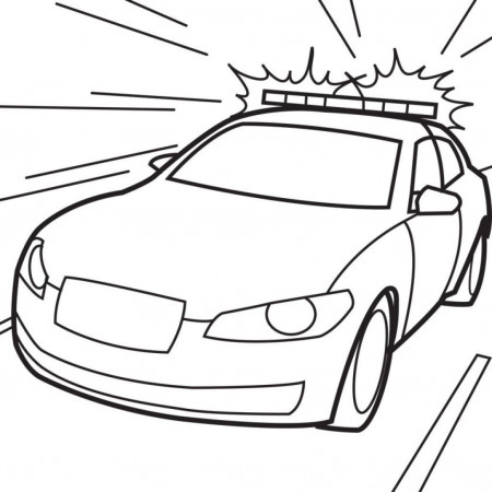 Police Car Coloring Page - Coloring Pages for Kids and for Adults