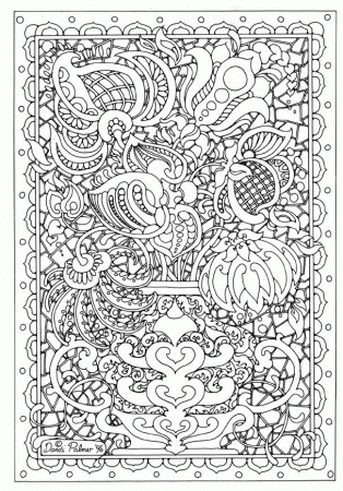 Difficult Adult Coloring Pages Printable, very hard coloring page