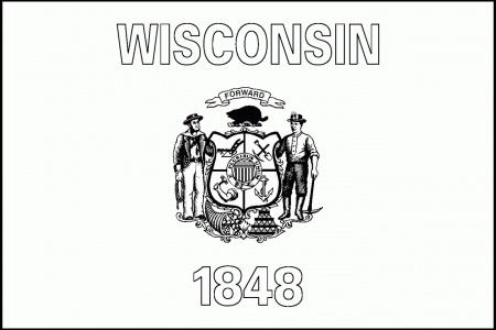 Wisconsin State Flag Coloring Page