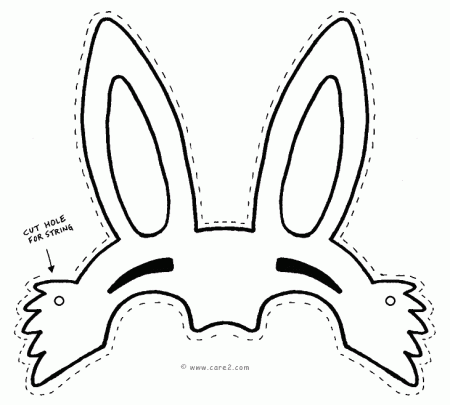 Colouring Pages Easter Bunny Mask - High Quality Coloring Pages