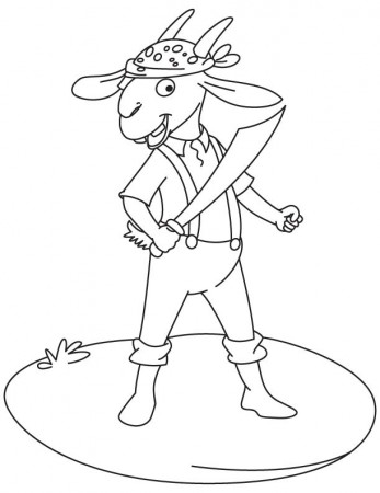 Goat with sword coloring page | Download Free Goat with sword ...
