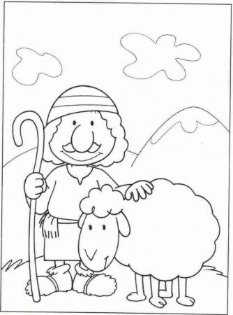 Easier Good Shepherd Coloring Page Best Res | ViolasGallery.