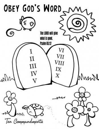 10 Commandments For Kids Coloring Pages 257 | Free Printable 