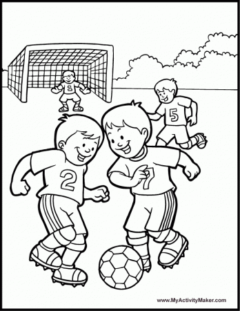 playing soccer Colouring Pages (page 2)