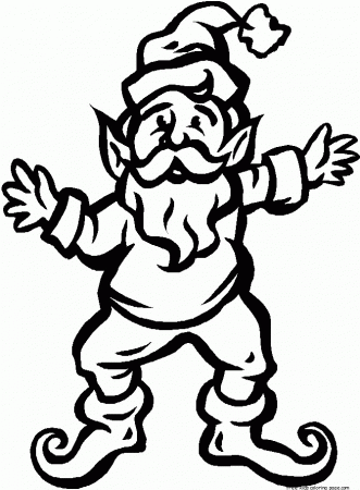 Christmas Elves father is dancing coloring pages for kids - Free 