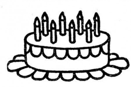 Coloring Pages of Birthday Cake With Candles | HelloColoring.com 