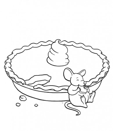The Mouse Eat Pie Coloring Pages - Food Coloring Pages : Coloring 