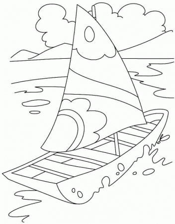 Coloring Pages Transportation Boat Free For Kids - #